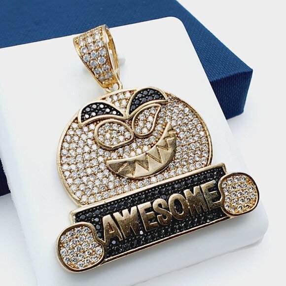 "14K Gold Plated Cubic Zircon Pendant, INUS1BR212 - Picture 3 of 11